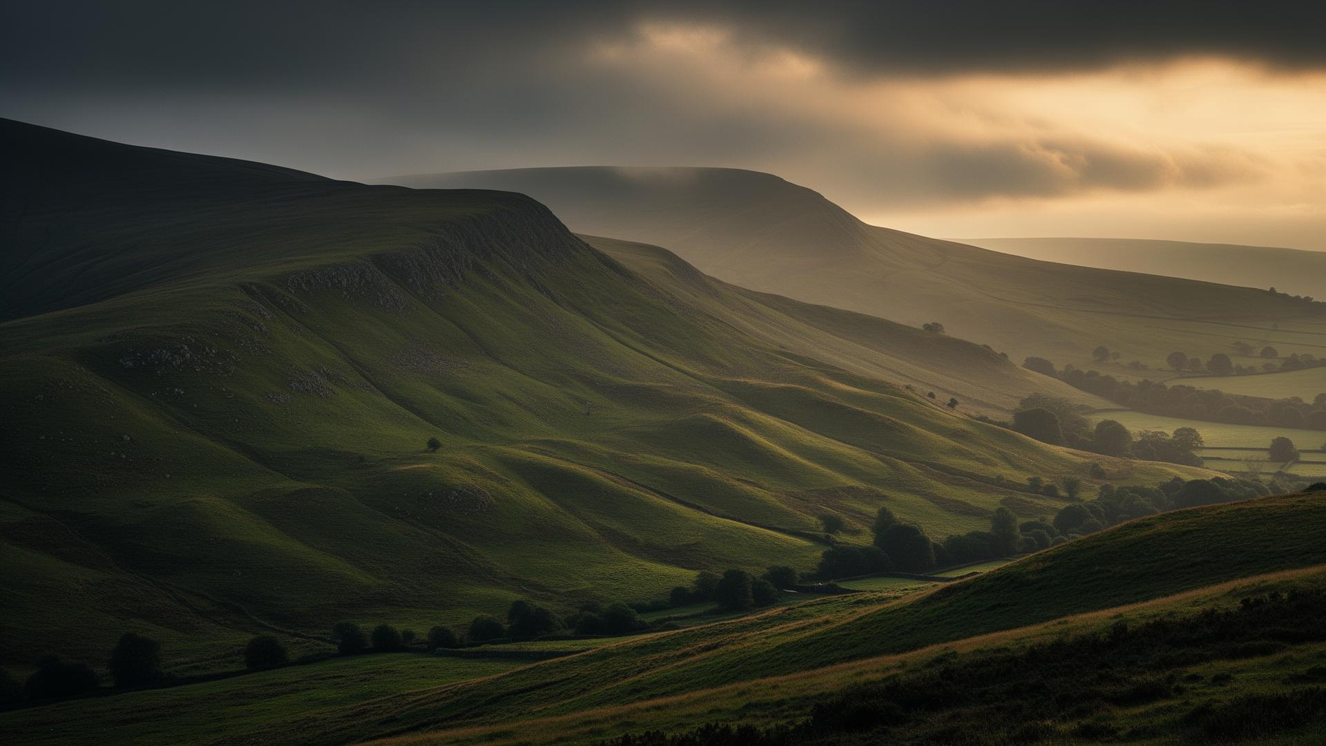 The Brecon Beacons at golden hour.